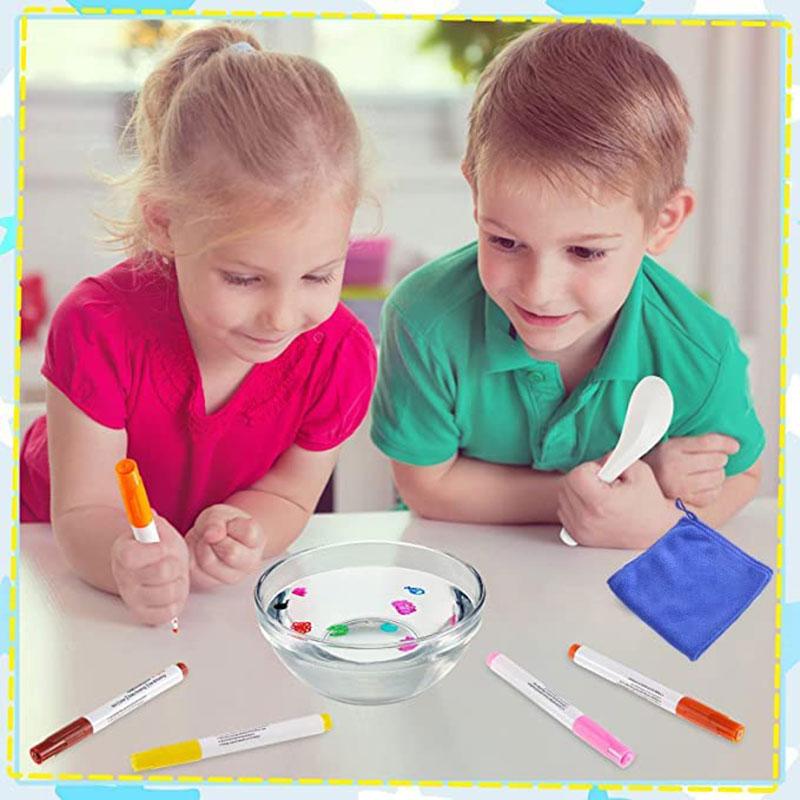 Magic Watercolor Pen Set, Water Floating Graffiti Whiteboard Markers, DIY Painting, Early Education Toys for Kids, 6/12 Colors