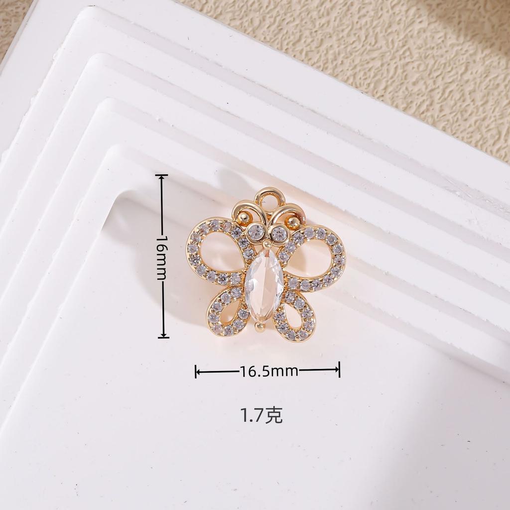 Cute Colorful Zircon Butterfly Pendant Necklaces for Women Girls Stainless Steel Chain Trendy Sweet Jewelry Accessories Gifts