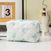 Modische Schleife Blumen Make-up Tasche Große Kapazität Tragbar Kosmetik Aufbewahrungstasche Baumwolle Make-up Waschbeutel Kosmetik Organizer Tasche
