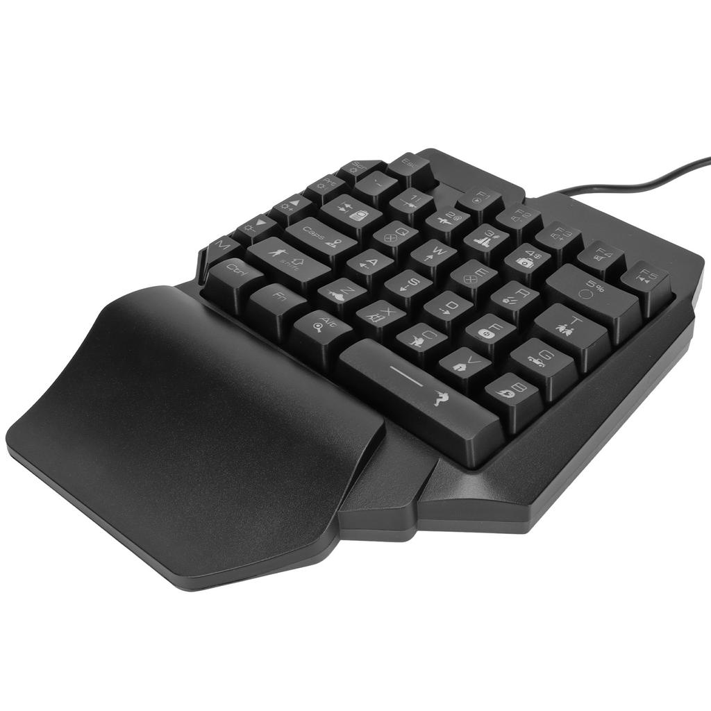 One Handed Gaming Keyboard USB Ergonomic Design RGB Backlit Plug and Play Half Keyboard for Computer Gaming
