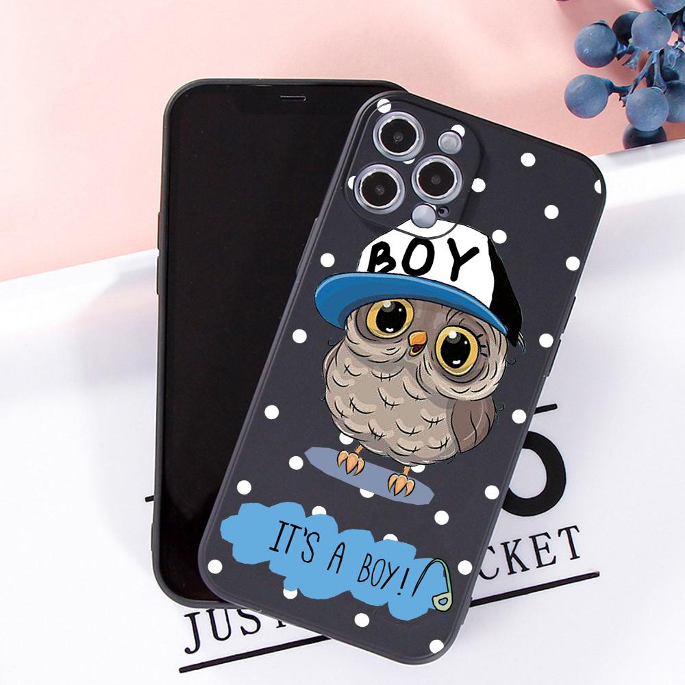 Cute Cartoon Owl Phone Case For iPhone 12 11 Pro Max XR X XS 7 8 Plus 13 SE20 Fundas Girls Gift Soft Silicone Matte Cover Coque