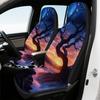 2pcs, Stylish Fantasy Starry Sky Tree Design Car Seat Covers, Durable And Washable, Perfect Fit For Single Front Seats, Ideal Fo