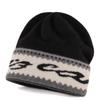 Autumn and winter advanced sense contrasting color flanging wool blended stacking hat retro warm ear protection small knitted cold hat woman