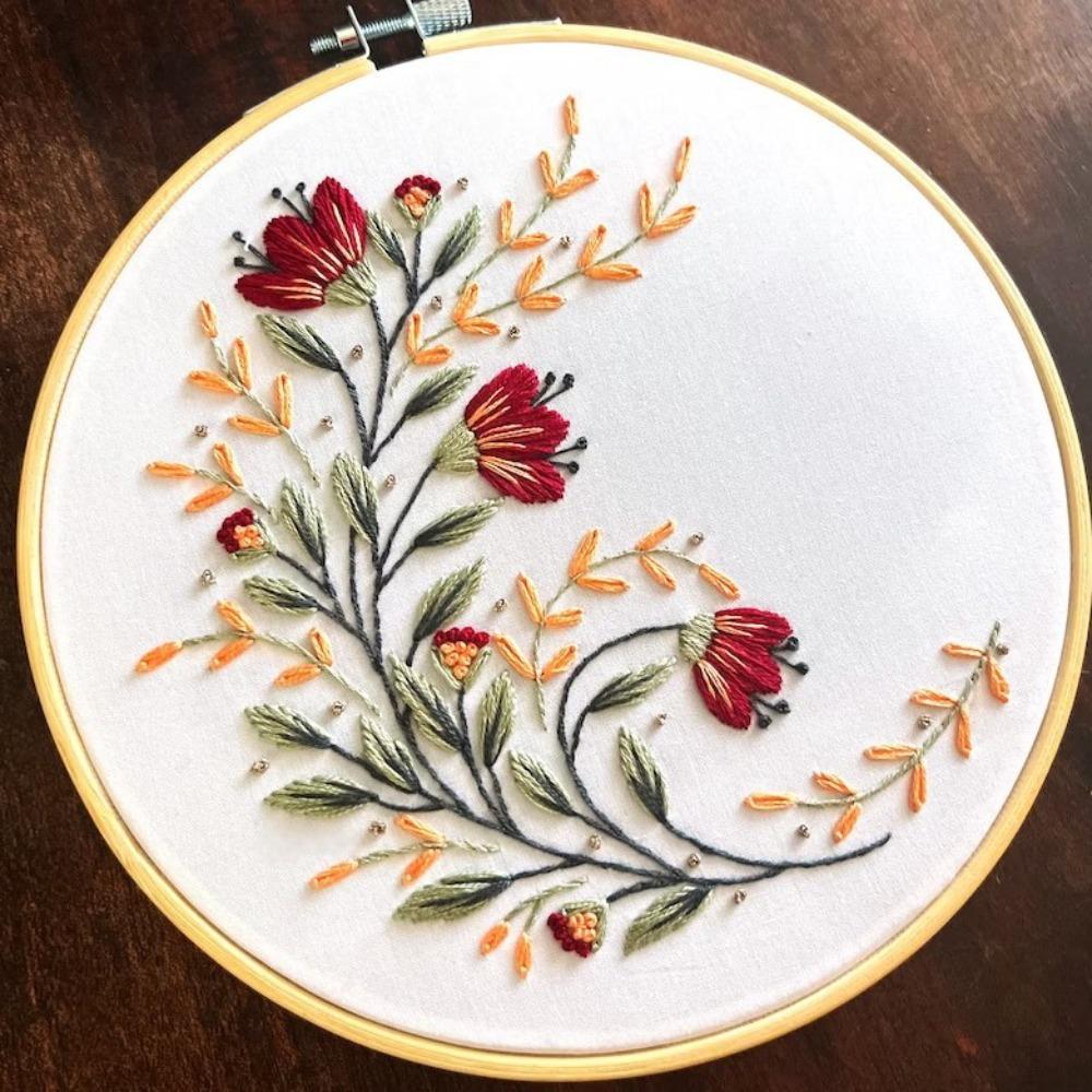 1set Bouquet embroidery kit, including English stitch instructions, bouquet embroidery material kit, DIY embroidery craft material kit