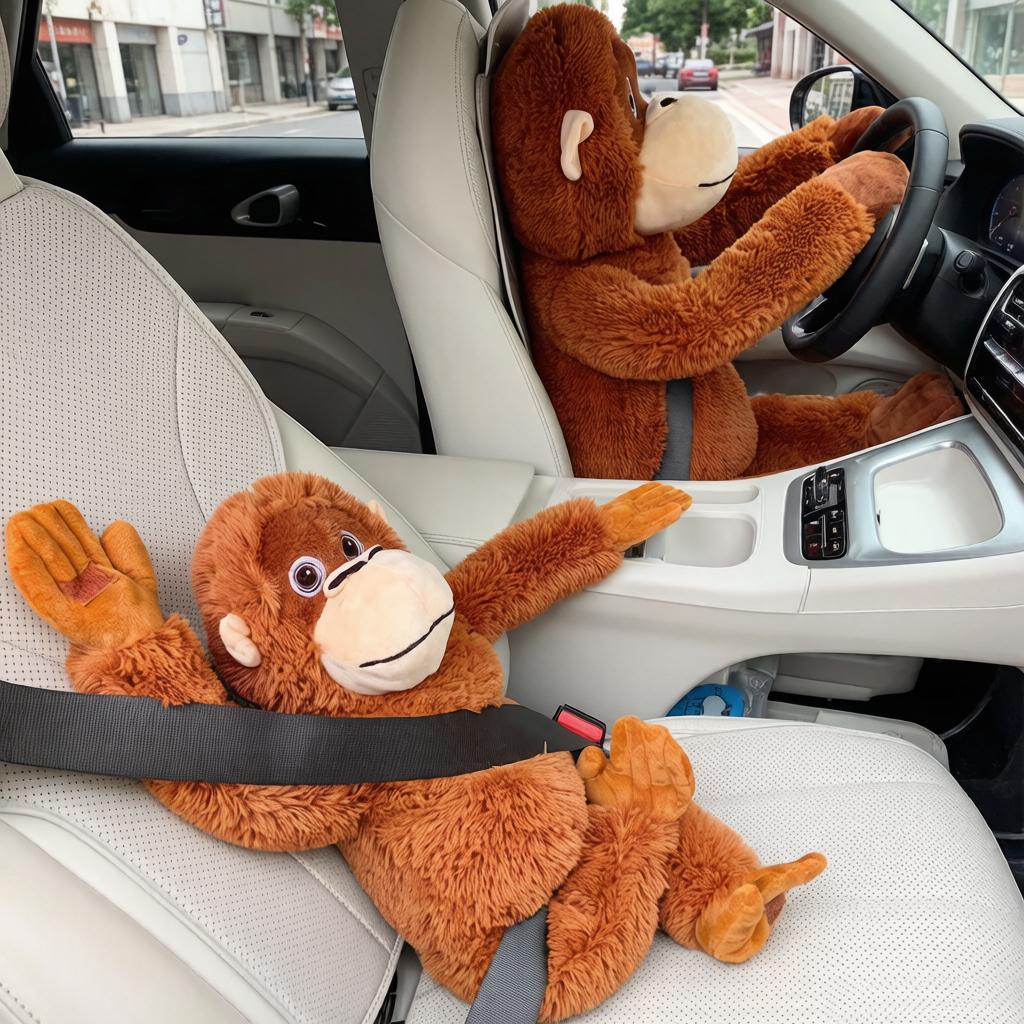 Practical Home Decor Unisex Brown 30/60Cm Punch Companion Orangutan Monkey Doll Zoo Animal Fluffy Cartoon Plushie Sleeping Friend Gift
