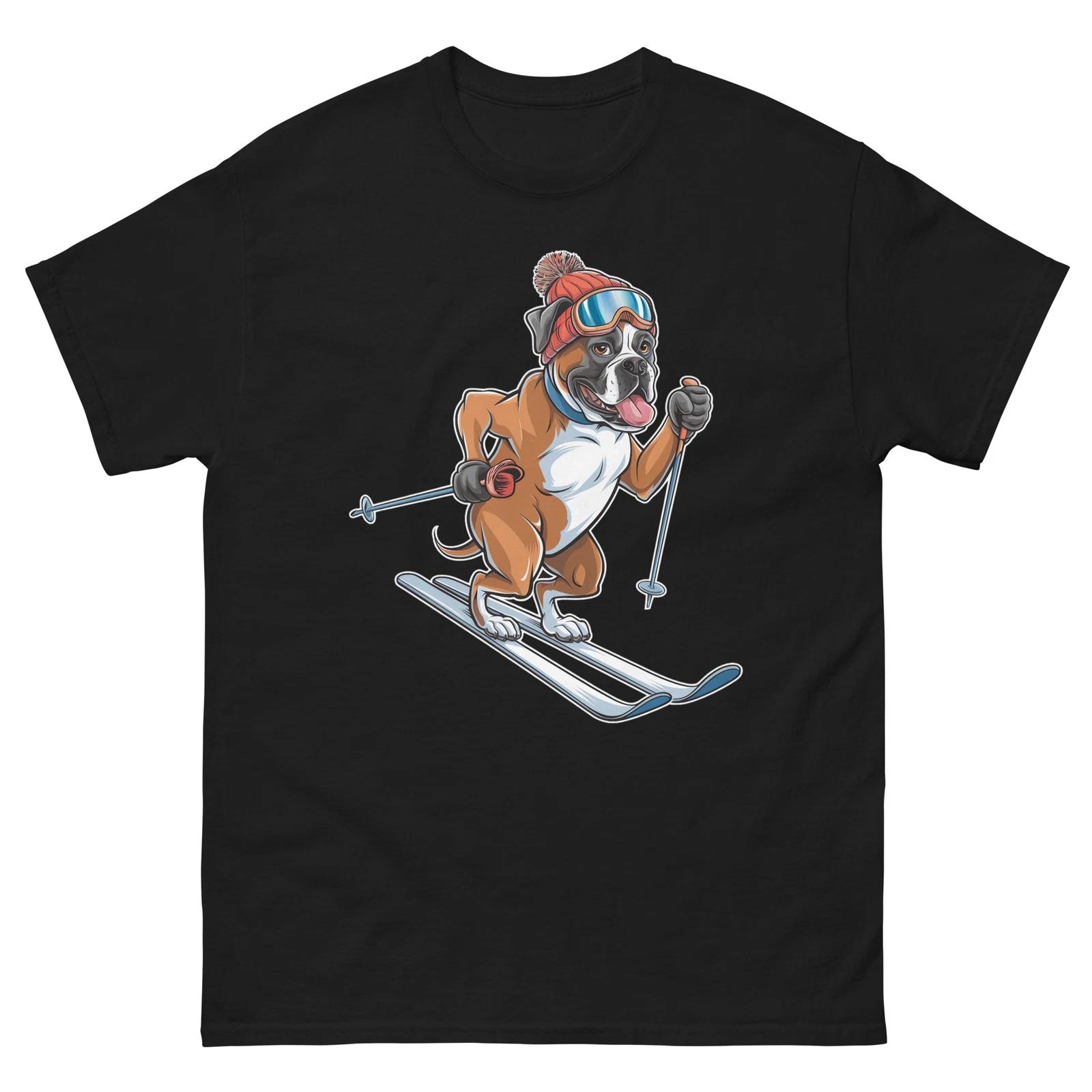Skiing Boxer Dog Unisex classic tee XL