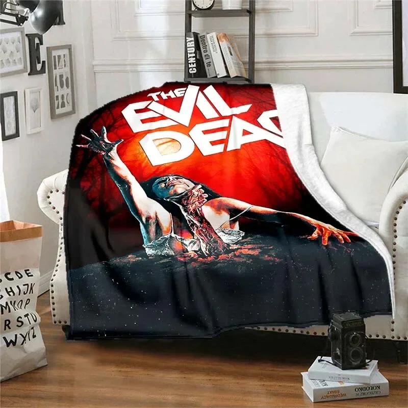 Supernatural Horror Movie Evil Dead Square Print Blanket Soft Cozy Bed Blanket , for Family Outdoor Picnic Trips Warm Gift