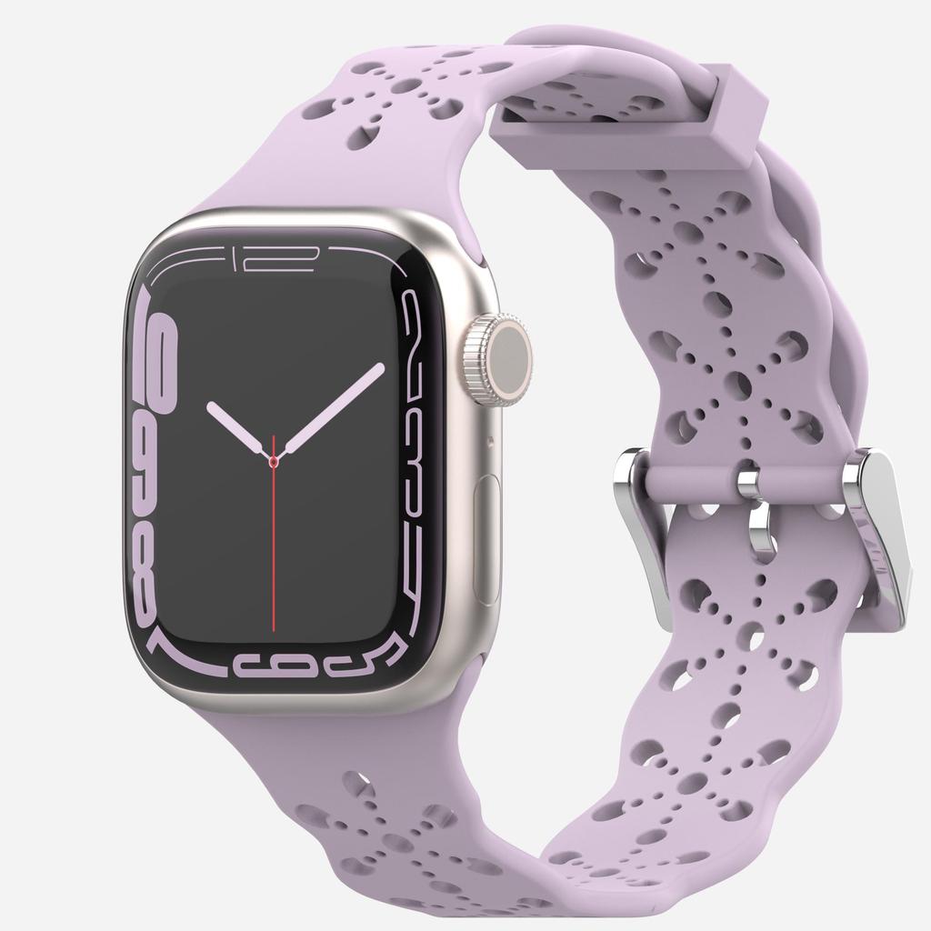 Lace Silicone Strap For Apple watch band 49/45/41/44/42/40/38 mm Breathable Bracelet Band For iWatch UItra 9 8 7 6 5 4 3 SE