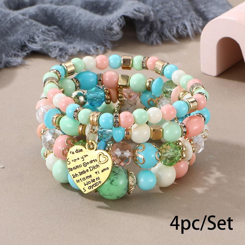 Bohemian bracelet creative tassel multi-layer beaded bracelet