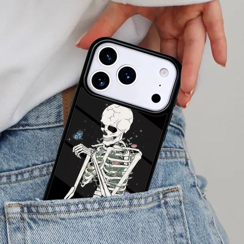 Ästhetische Skelett-Handyhülle für iPhone 16e 15 14 13 12 17 Pro Max Plus Air 17pro Hülle Coque