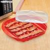 Microwave Bacon Maker Cookers Tray With Splatter Lid BPA-Free Microwave Bacon Grill Pizza Tray Efficient Food Prep Kitchen Tools