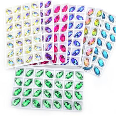Weichen Flat Bottom Hand Sewn Horse Eye Diamond Glass Flat Buckle Hand Sewn Diamond Diy Dress Wedding Dress Accessories