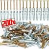 Kit de âncora de parede de aço para serviços pesados com parafusos, tubo de metal, expansão, parafuso autoatarraxante, plugue de perfuração para drywall, prendedor de parafusos, âncoras