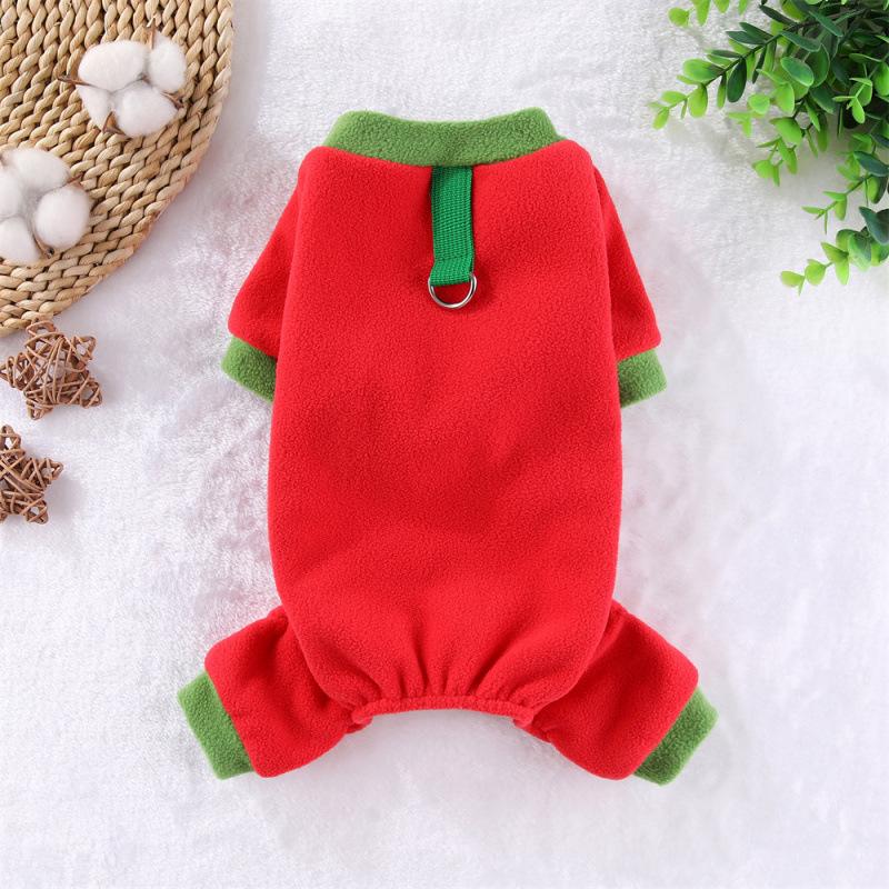 

Windproof Fleece Four-Legged Pet Jumpsuit with Leash Loop – Autumn/Winter S