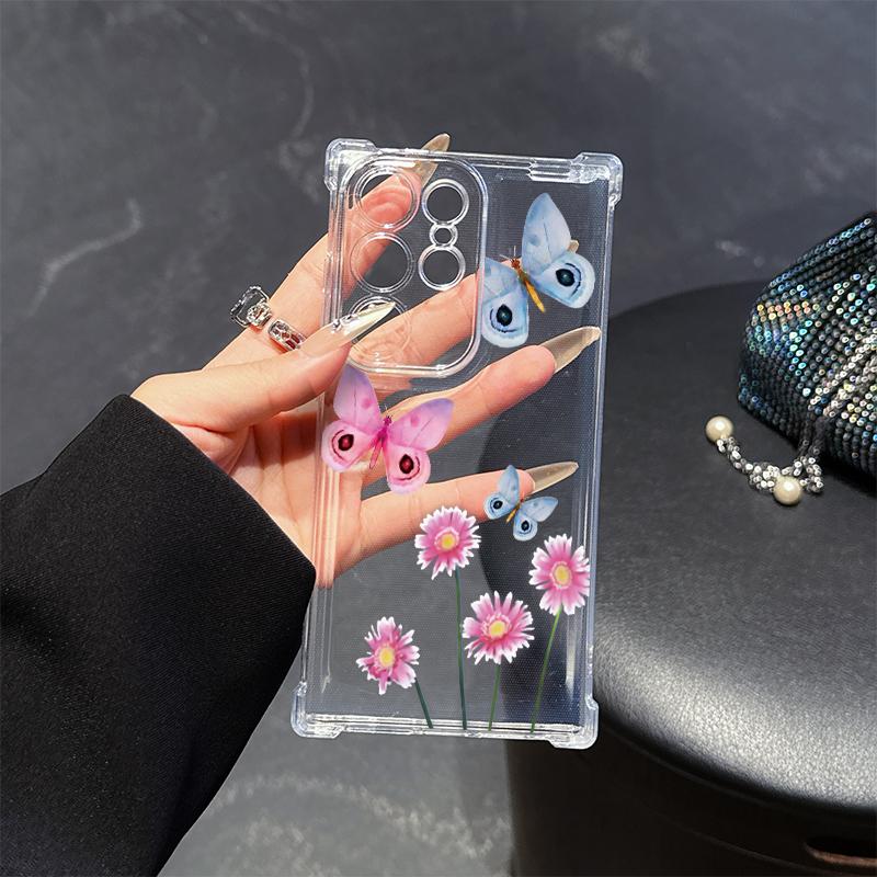 Gradient Butterfly Phone Case for Samsung A20s A21s A23 A24 25 26 31 32 32 33 34 35 50 51 52 53 54 73 Transparent Soft Covers