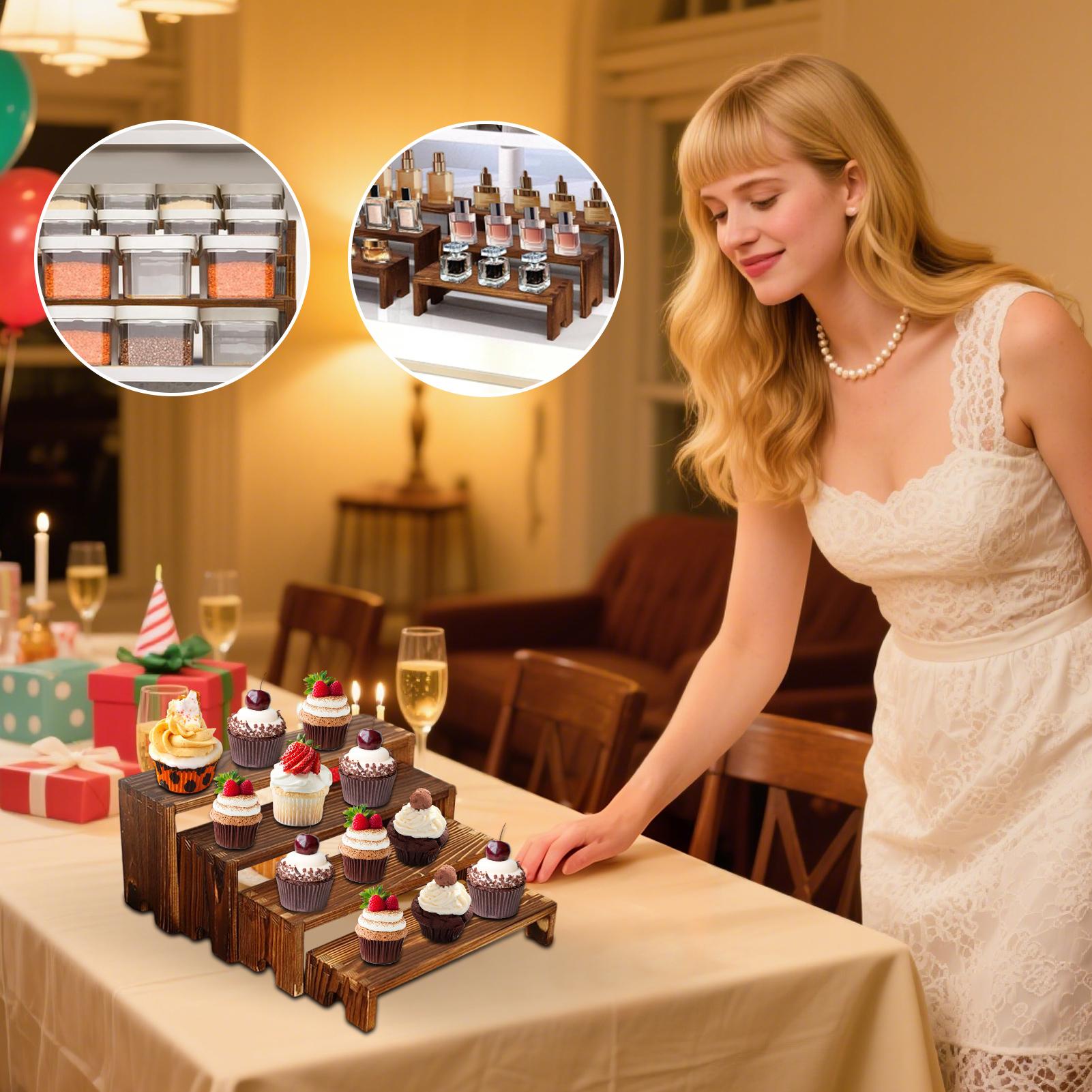 Подставки для дисплея Многоярусная подставка для дисплея Подставки для десертов 4 штуки Настольная подставка для кексов Для вечеринки Кухонная столешница Полка для стола Дом CHINA