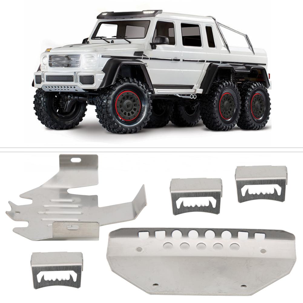 5pcs Stainless Steel Chassis Armors Protection Skid Plate Fits for Traxxas TRX-6 G63 6-Wheels RC Car