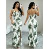 Europe, America 2026 Summer New Bow Pleated Lace Slit Design Suspender Dress Women