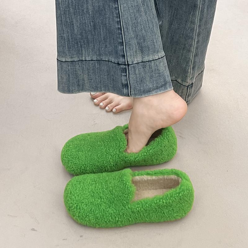 Flat Shoes Fashion Round Toe Deep Mouth Suede Soft Sole Anti-slip Wear-resistant Wool Shoes