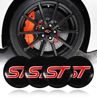 4pc 56MM Car Wheel Center Hub Caps Sticker Tire Rim Covers Stickers Auto Accessories For ST Fiesta Shelby Edge Kuga Mustang