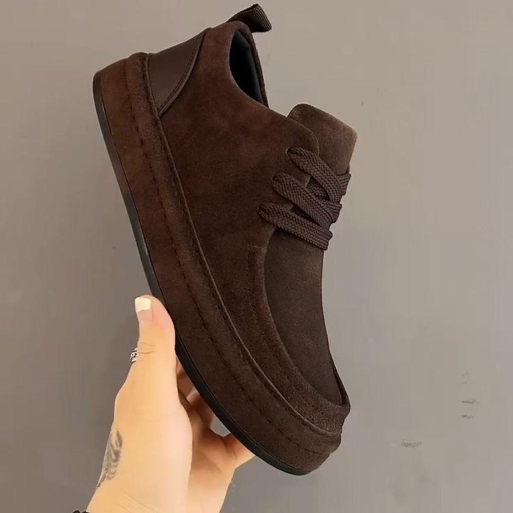Men's Shoes 2026 Spring and Autumn Casual Men's Le Fu Shoes Trendy Leather Shoes Simple Retro Dad Bean Shoes Trendy Shoes