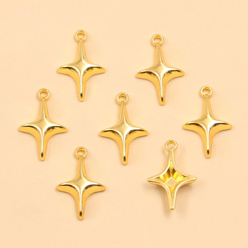 3 Colors 11x19mm DIY Alloy Retro Star Pendant - Handmade Jewelry Charm Accessories