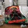 Mars Alien Invasion Flannel Blanket Super Soft Warm Cozy Blanket for Sofa Bed Office Travel All‑Season Home Decor Gift