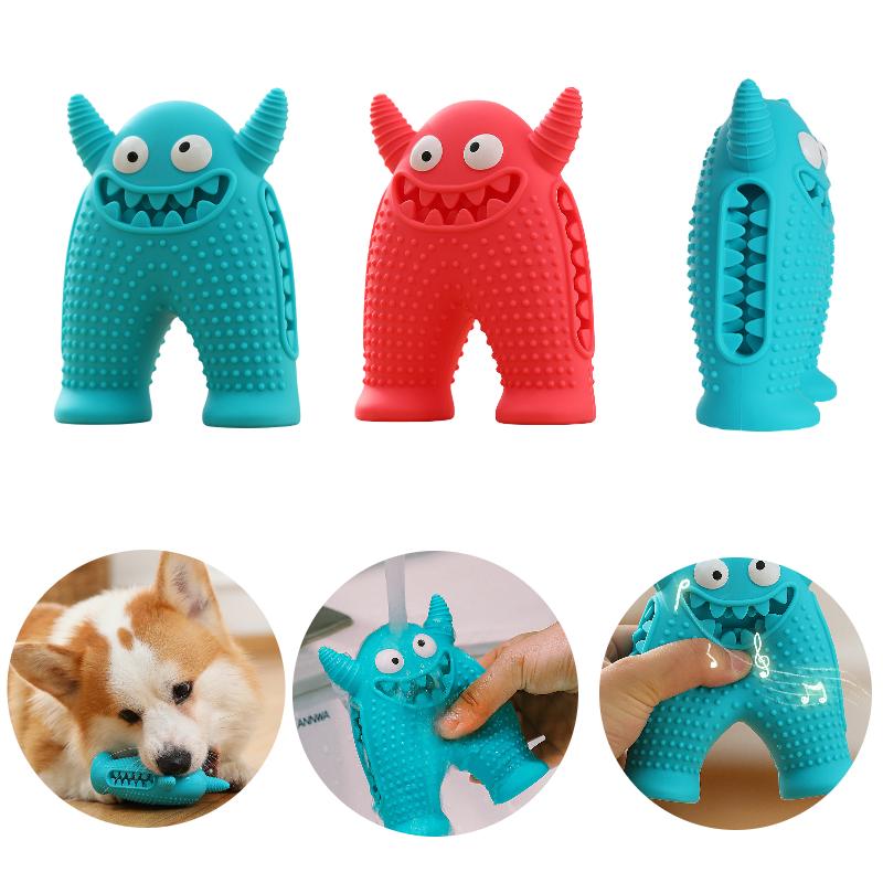 Monster Pet Chewable Toy Silicone Dog Grinding Teeth Bite Resistant Gift Audible