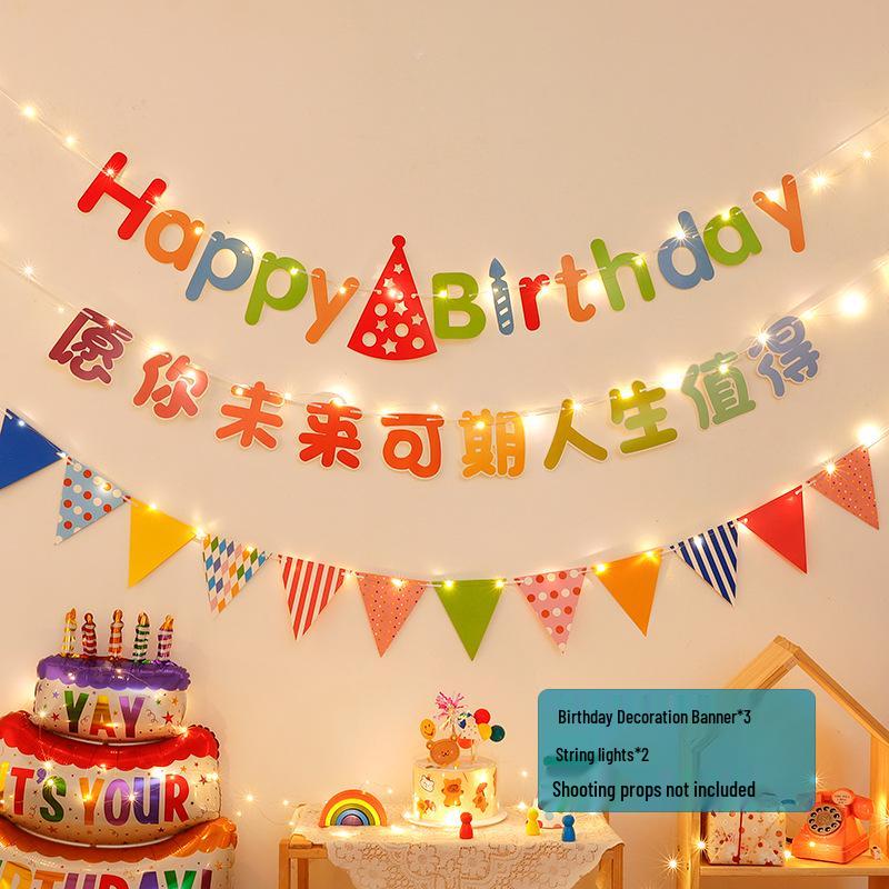 First Birthday Pom-Pom Bunting & Photo Banner for Boys and Girls