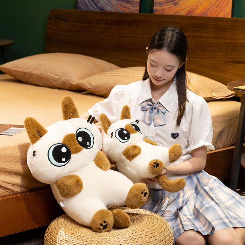 3346Cm Siamese Cat Animals Stuffed Lying Doll Super Soft Home Office Decor High Quality Toys Girls Boys Kids Christmas Presents