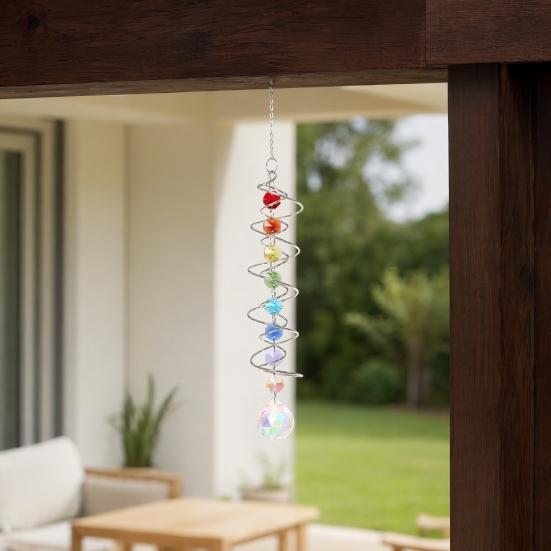 Pencereler İçin Kristal Güneşlikler, Renkli Şifa Işığı Kristal Güneşlik, Prizma Kristal Sarkıt Kolye, Spiral Rüzgar Çanları, İç Mekan Dış Mekan Teras