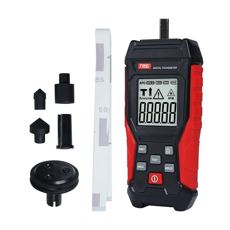 

ABUL-TASI Digital Tachometer 2-In-1, 3- 19999RPM Handheld Contact& 3- 99999RPM Non-Contact Meter With 4 Probes
