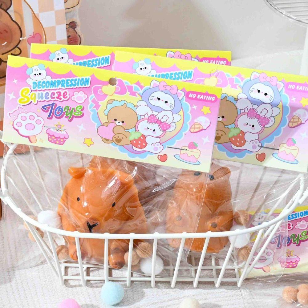 Silicone Capybara Squeeze Toy Kneading Capybara Mochi Pinching Toy  Children Adult