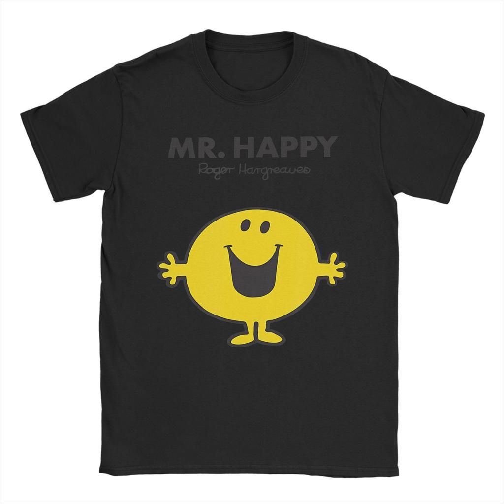 Mr Men Little Miss Mr. Glückliche Niedliche Lustige Glückliche T-Shirts Einzigartige Reine Baumwolle T-Shirts Rundhals Kurzarm T-Shirts 4XL 5XL Kleidung