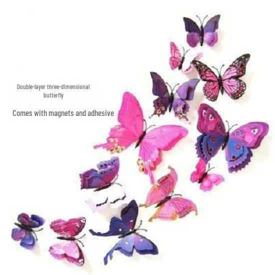 3D Butterfly Decorative Sticker with Adhesive - Perfect for Walls, Weddings, and Fridge Magnets.