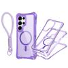 For Samsung S25 ULTRA Magnetic Transparent Three-in-one Mobile Phone Case with Strap