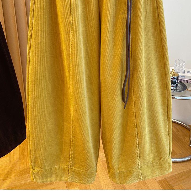 Hose für Damen Übergröße Verdickt Dehnbar Elastisch Hohe Taille Lange Hose Einfarbig Fleece Lässig Weitbeinige Hose