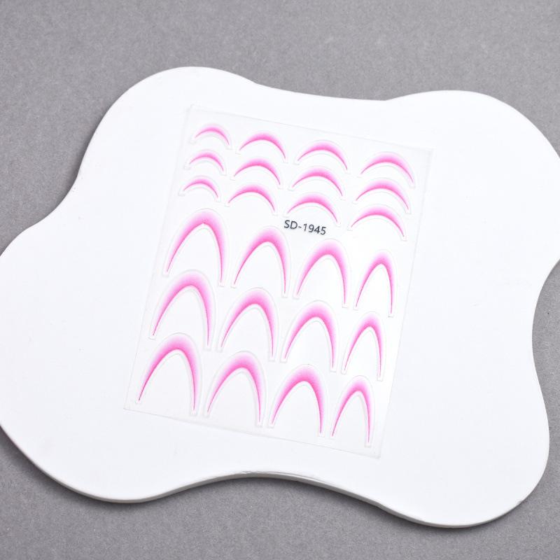 Gradient French Nail Art Stickers - Crescent Smile & Arc Decals