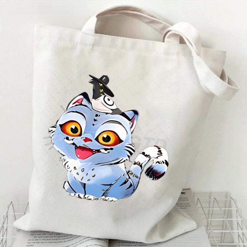 Witch Hunters Peripheral Printing Fashion Shoulder Bag Women's Large Capacity Student Portable Tote Bag Canvas Bag