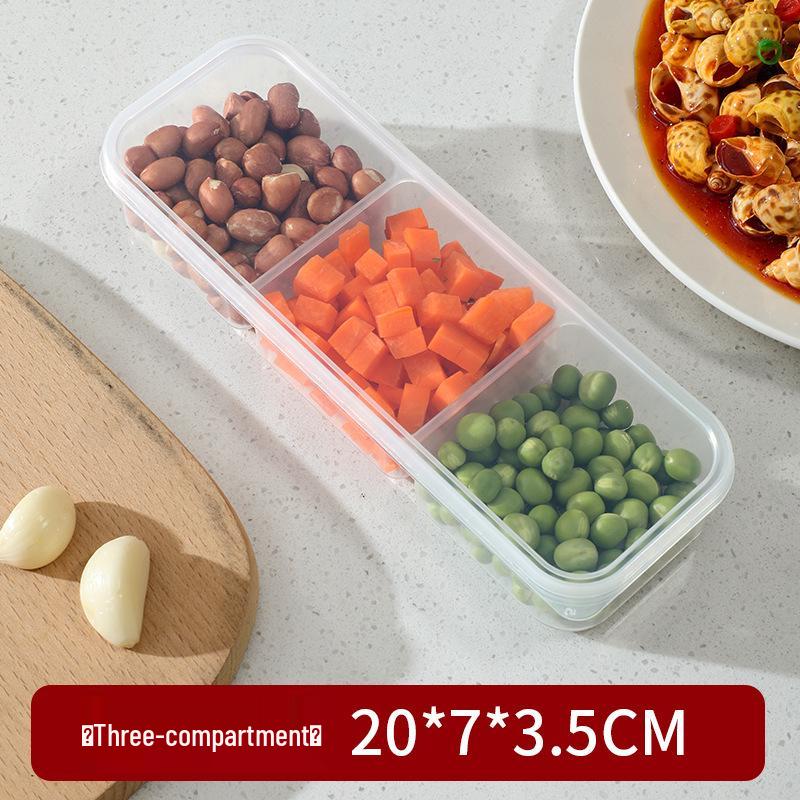 Thick Transparent Food Preservation Box with Compartments for Freezer and Fridge Storage