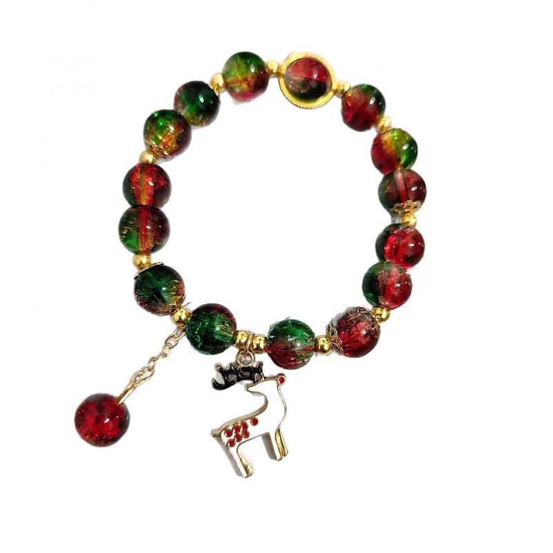 High-End Weihnachts-Cartoon-Armband mit Schneemann & Weihnachtsmann - Perfektes Nischen-Design Geburtstagsgeschenk