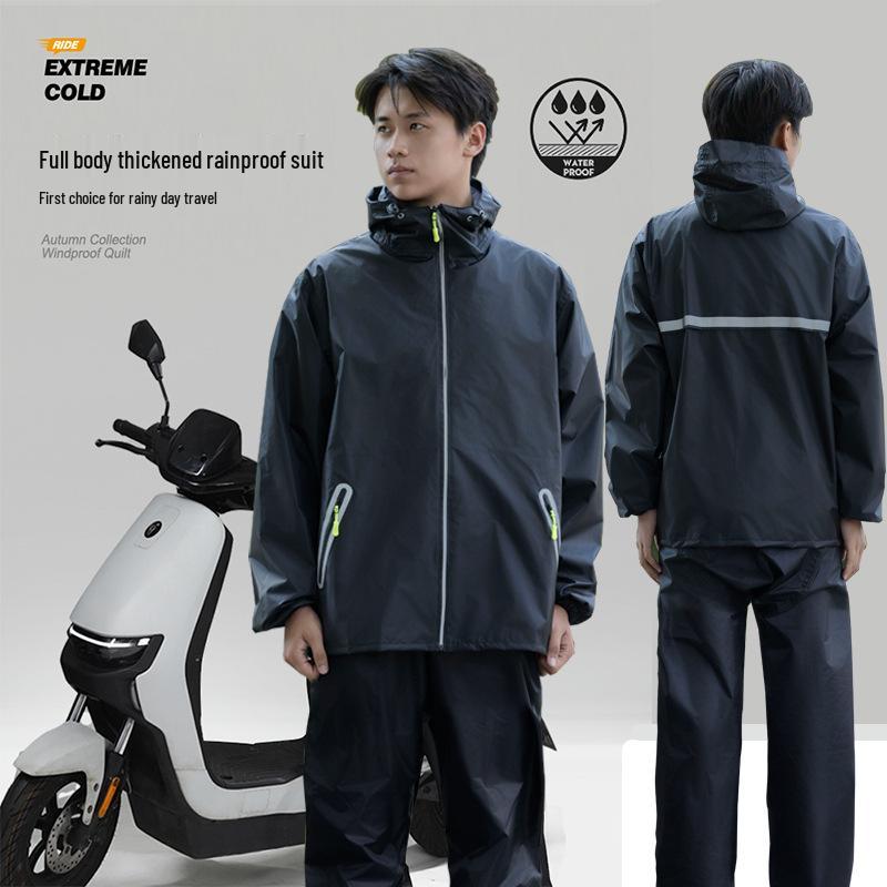 Unisex Full-Body Rainproof Raincoat and Pants Set for Outdoor Activities