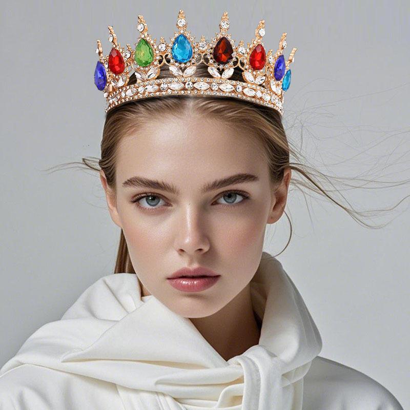 Queen Alloy Full Circle Crown Decoration Accessories Adult Wedding Hair Crown Children's Rhinestone Tiara Crown