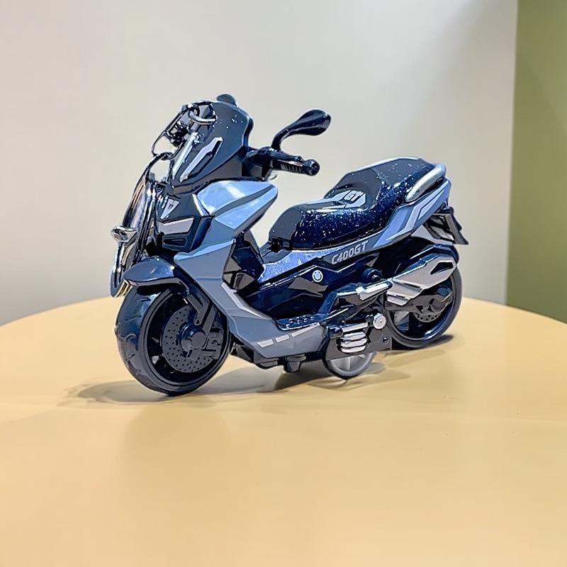 Creative Alloy Harley Motorcycle Keychain: Motorcycle Simulation Rebound Racing Toy Ornament