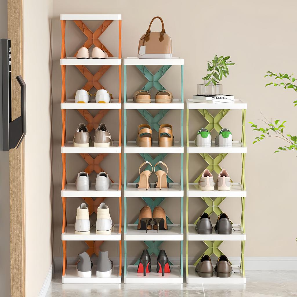 Free Standing Shoe Rack 9 Tier Narrow Entryway Vertical Space Saving Shoe Shelf Storage Organizer Cabinet For Bedroom Entrance