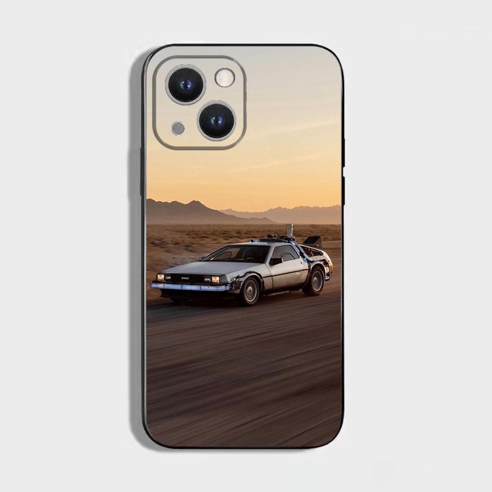 Retro Back To The Future Phone Case For iPhone 16,15,14,13,12,11 Plus,Pro Max,XS,X,XR,SE,Mini,8,7,Soft Silicone Black Cover