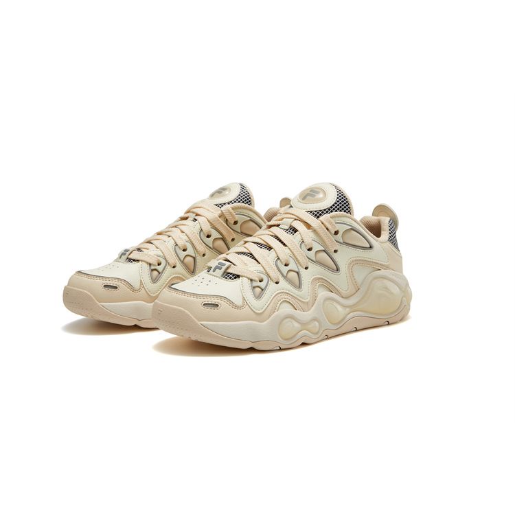 Fila Fusion X Mitchell Ness Vertical Fusion Sneakers Round Toe Lace-Up Low-Top Basketball Shoes Women Sneakers Dolphin-Gray Light-Pink T12W343207FPA