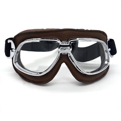 Vintage Pilot Style Motorcycle Cruiser Scooter Goggles