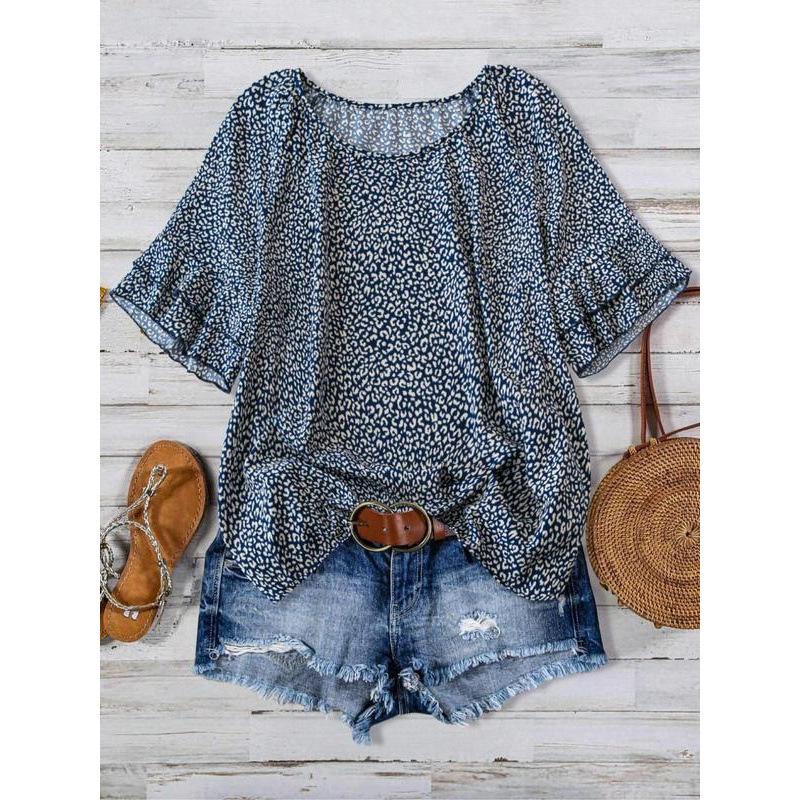 

X 53660 Cross-Border Loose Plus Size Women s Top 4XL синій