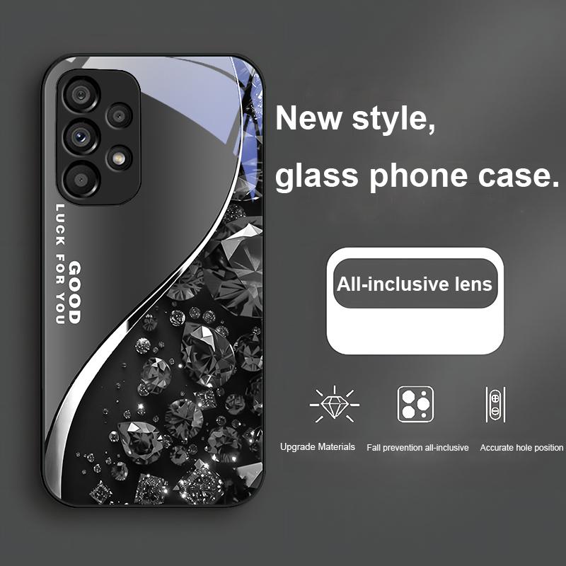 Barevný diamantový gradient pro Samsung Galaxy S23 U Ltra 24 Plus S20 21 FE S25 Ultra A70 A72 73 51 52 53 Tvrzené sklo Obal na telefon